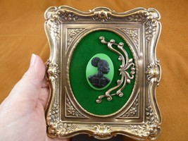 CFA20-3) FRAMED CAMEO African American Woman Victorian brass desk shelf wall art - £47.07 GBP