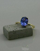 1Ct Oval Cut Tanzanite Women Engagement Wedding Ring 14k Yellow Gold Plated - $82.31