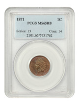 1871 1C PCGS MS65RB - $2,546.25