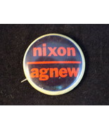 Vintage POLITICAL PINBACK NIXON AGNEW Lower Case BLACK AND RED Pin 1&quot; ti... - £1.65 GBP