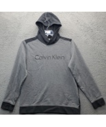 Calvin Klein Pullover Hoodie Womens Small Gray Fleece Lined Ribbed Cuff ... - $33.25 CAD
