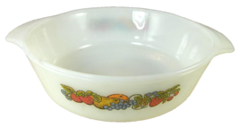 Vintage Fire King Ovenware Small Casserole Fruit Design #437  3 x 8 inches - £15.45 GBP