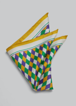 Jos. A. Bank Luxury Mardi Gras Diamond Pocket Square for Men – Multicolored - $22.43