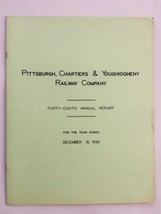1930 Antique Pittsburgh Chartiers Youghiogheny Railway Co Annual Report Pc&amp;Y - £19.74 GBP