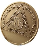 4 Year AA Medallion Large 1.5 Inch Heavy Premium Bronze Sobriety Chip - £4.74 GBP