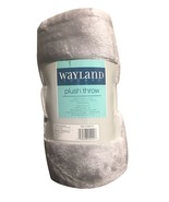 Wayland Square Plush Throw Blanket Light Gray 50&quot; X 60&quot; - £13.54 GBP
