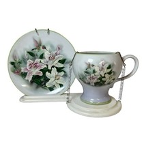 Vintage Porcelain Lena Liu Hummingbird And Asiatic Lilies Teleflora Teac... - $27.99