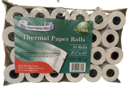 2 1/4&quot; X 85&#39; THERMAL PAPER 24 ROLLS PREMIUM BPA FREE ROLLS SHRINK WRAPPE... - $29.58