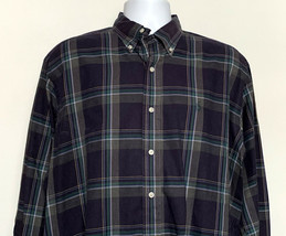 Mens Ralph Lauren Plaid Tartan Shirt Medium Blue Green Blake 100% cotton... - $28.66
