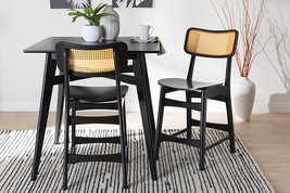 Iglehart Dark Brown and Rattan 2Pc Counter Stool Set - $130.00
