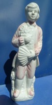 Vintage Collectibles Porcelain Figurine Man Victorian Colonial White Pink Japan - $15.84