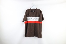 Vtg Pearl Izumi Mens Large Spell Out Color Block Bicycle Cycling Jersey Brown - £30.97 GBP