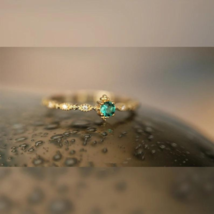 Dainty 14k Gold Emerald Ring – Elegant Wedding Jewelry Accessories - £31.74 GBP