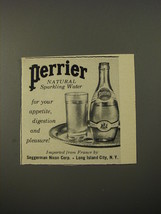 1954 Perrier Sparkling water Ad - For your appetite, digestion and pleasure - £14.72 GBP