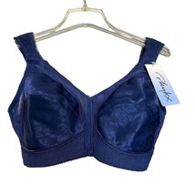 Playtex Bra Blue 36C Damask Floral Wireless Comfort Strap Full Coverage NWT - $15.83