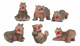 Ebros Whimsical Baby Hippo Set of 6 River Hippopotamus Small Figurines 3&quot;H - £31.16 GBP