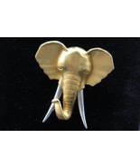 JJ VTG Elephant Pin Brooch Gold &amp; Silver Tone Tusks Jonette Jewelry Signed - $35.07 CAD