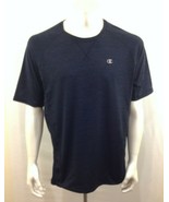 Champion Men&#39;s Heather Blue Crew Neck Polyester Short Sleeve Athletic Sh... - $7.92