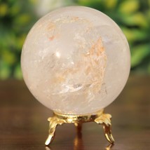 350g/65mm - Natural Clear White Quartz Crystal Carved Sphere Ball Reiki Healing - £157.69 GBP
