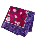 Scarf Pink Floral Purple Polka Dots 31” Square Colorful - $203.96 MXN