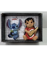Disney Lilo and Stitch Salt &amp; Pepper Shakers Ceramic Figurine Set New - $23.71
