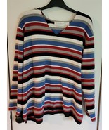 Womens Plus 3X Elisabeth by Liz Claiborne Multicolor Stripe V-Neck Knit ... - €16,14 EUR