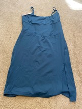 NWT HALARA Everyday Midi Chill Dress La Land Size XL Slit Comfy Majolica Blue - £25.89 GBP