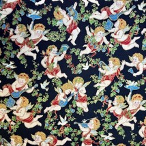 Cherubs and Holly Christmas Fabric 3 Pack Sharon Kessler for Concord 100% Cotton - £12.75 GBP