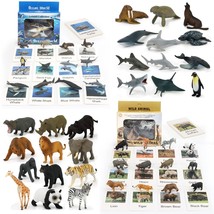 24 Small Animal Figurines Learning & Education Toys, Plastic Realistic Zoo Jungl - £36.03 GBP