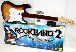 Official Rock Band 2 Xbox 360/ONE Fender Sunburst Wireless Guitar In Box 4 3 1 - £213.32 GBP