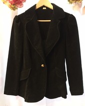 Pretty Vintage 60s-70s  Black Velour Gothic Jacket Union MadeSize 9/10 VG - £27.53 GBP