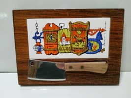 Washington Arms Black Horse Tavern Cheese Tray With Cleaver. Magnetic - $13.09