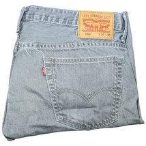 Levis 569 Mens Gray Jeans 36x30 (Actual 38x27) Loose Fit Straight Light ... - $40.01