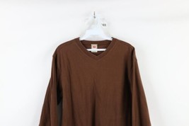 Vintage 90s Levis Mens Medium Faded Spell Out Long Sleeve T-Shirt Brown Cotton - £31.27 GBP