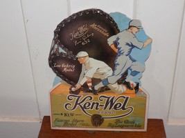 Ken-Weld Brand Lou Gehrig Cardboard Baseball Glove Advertising Sign - $40.49 CAD