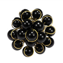 Unique Handmade Front Cluster Black Stone Organic Ring - £9.48 GBP