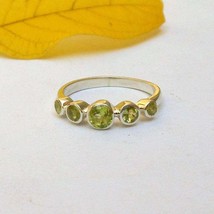 Natural Green Peridot Ring Gemstone Ring Tiny Ring Boho Ring Multi Semi Precious - £30.05 GBP