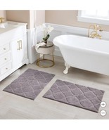 Charisma Bath Rugs Gray Grey 2-Pack Trellis Drylon Microfiber Nonskid Re... - $64.99