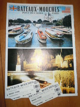 Bateaux Mouches Pont Del&#39;Ama Brochure &amp; Tickets Paris France 1999 - $12.99