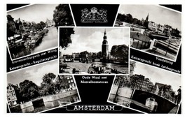 Multiple Views of Popular Destinations in Amsterdam Netherlands RPPC Postcard - £11.69 GBP