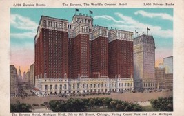 Stevens Hotel Chicago Illinois IL Advertising on Back 1931 Postcard A23 - £2.38 GBP