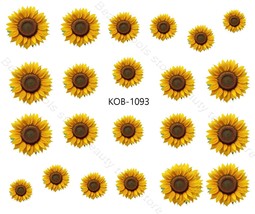 Nail Art Water Transfer Stickers Decal Pretty Sunflowers KoB-1093 - £2.39 GBP