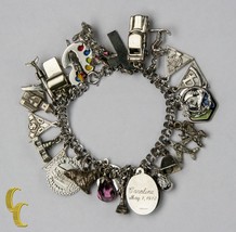 Unique Sterling Silver Charm Bracelet with 27 Charms - £326.27 GBP