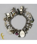 Unique Sterling Silver Charm Bracelet with 27 Charms - £324.76 GBP