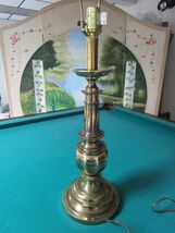 Mid Century Brass Table Lamp Electrical 24&quot; Tall Bronze Corded - €53,46 EUR