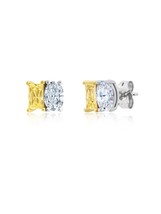 Authentic Crislu Canary and Clear Multi-stone Earrings - $92.07