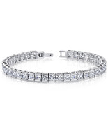 Sterling Silver Princess Shape CZ Bracelet - $280.51 CAD