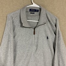 Polo Ralph Lauren Sweater Mens 2XL Gray Pima Cotton 1/4 Quarter Zip Mock... - $29.99