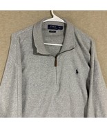 Polo Ralph Lauren Sweater Mens 2XL Gray Pima Cotton 1/4 Quarter Zip Mock... - £23.90 GBP