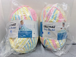 Lot of (2) Bernat Baby Blanket Yarn Skein Variegated Pink Dreams Super Bulky 6 - £17.00 GBP